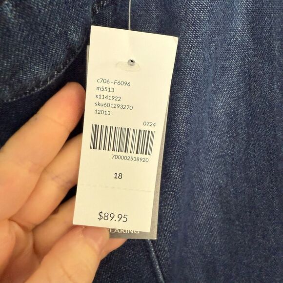 Lane Bryant Women’s 18 Blue Denim Wide Leg Jeans New - Picture 4 of 7